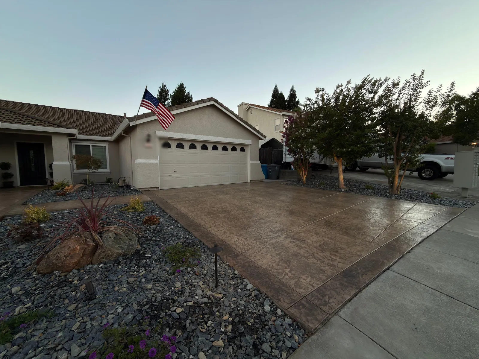 Stamped concrete driveway and entrance in Browns Valley, Vacaville